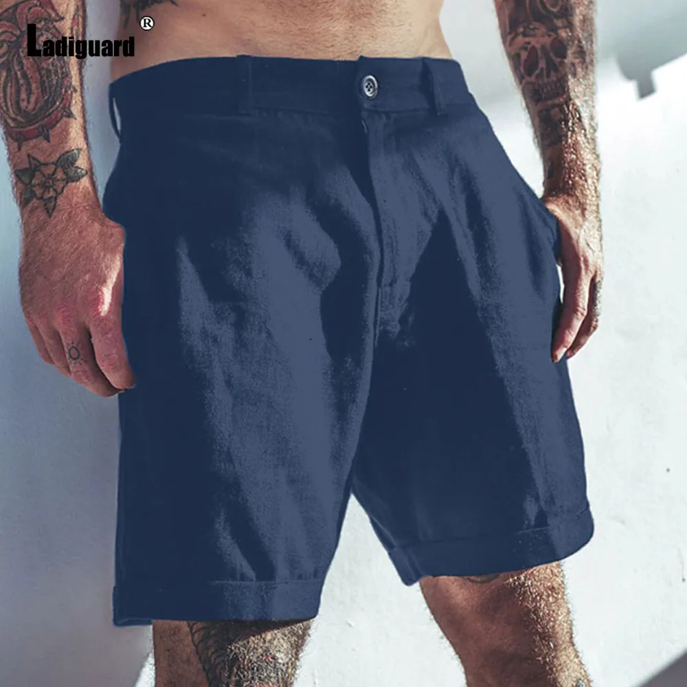 White Navy Cotton Linen Shorts Men Fashion Zipper Pocket Short Pants Male Streetwear 2024 Stylish simplicity Casual Beach Shorts