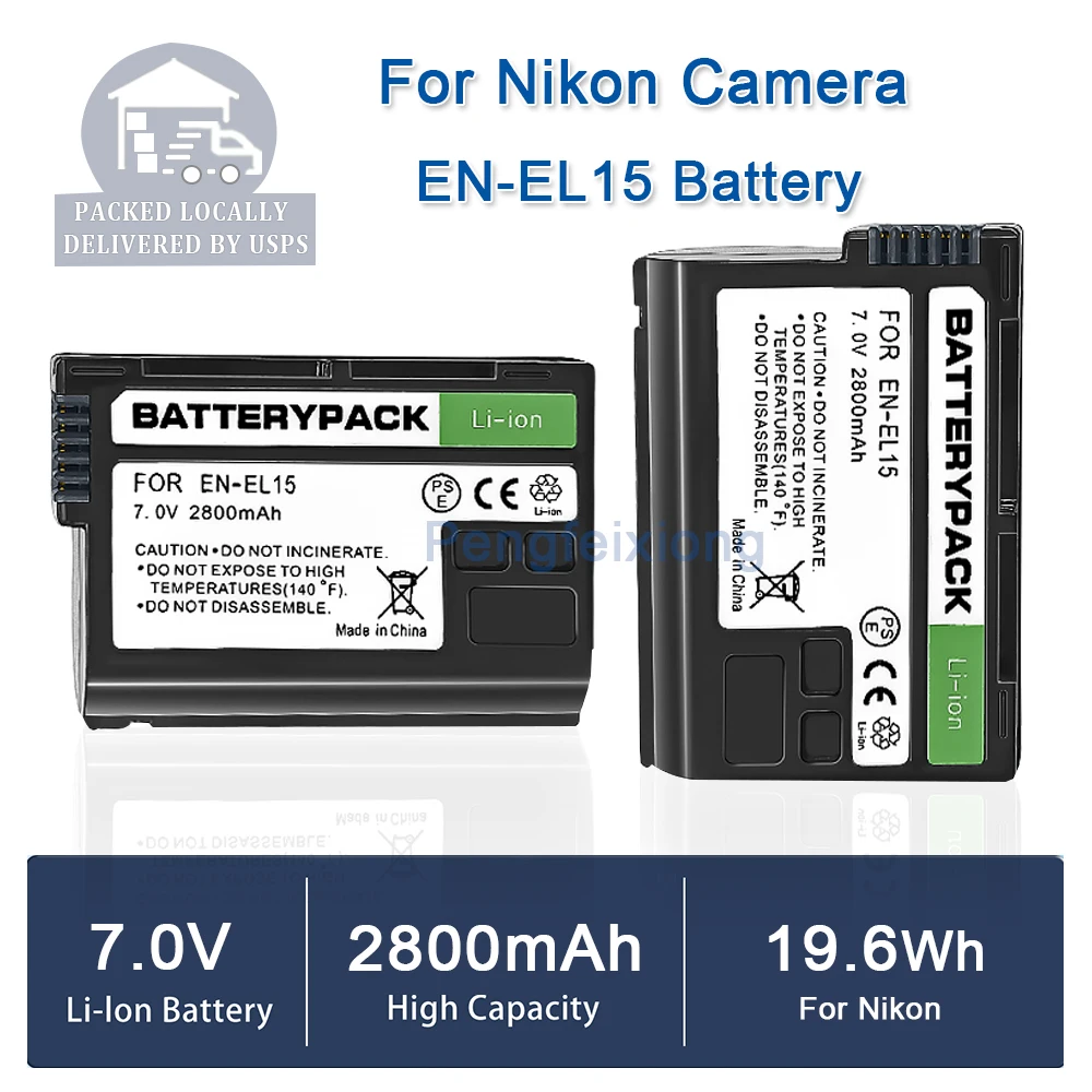 2Pcs EN-EL15 ENEL15… - image