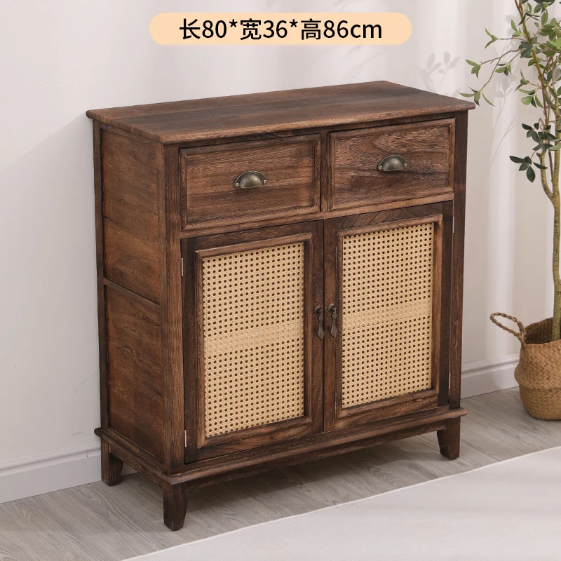 Chest of drawers solid wood clearance bedroom storage cabinet drawer chest of drawers complete American living room lockers