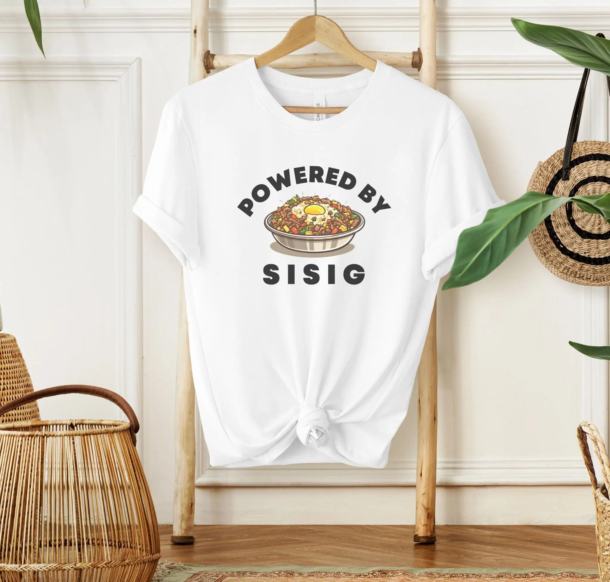 Powered By Sisig T Shirt For Filipino Food Lover Or Fan Pinoy Foodie Pinas Cuisine And Culture