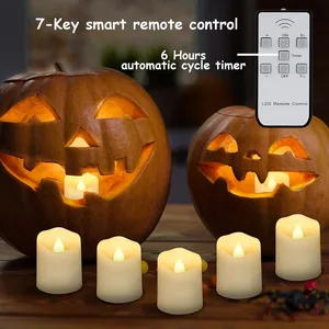 Rechargeable Flickering Flames Led Candles, Remote Timer, Wedding Candles, Birthday, Home Decoration, Tealights, Charger Lamp, USB 6 MAIN SALES SAW - №2