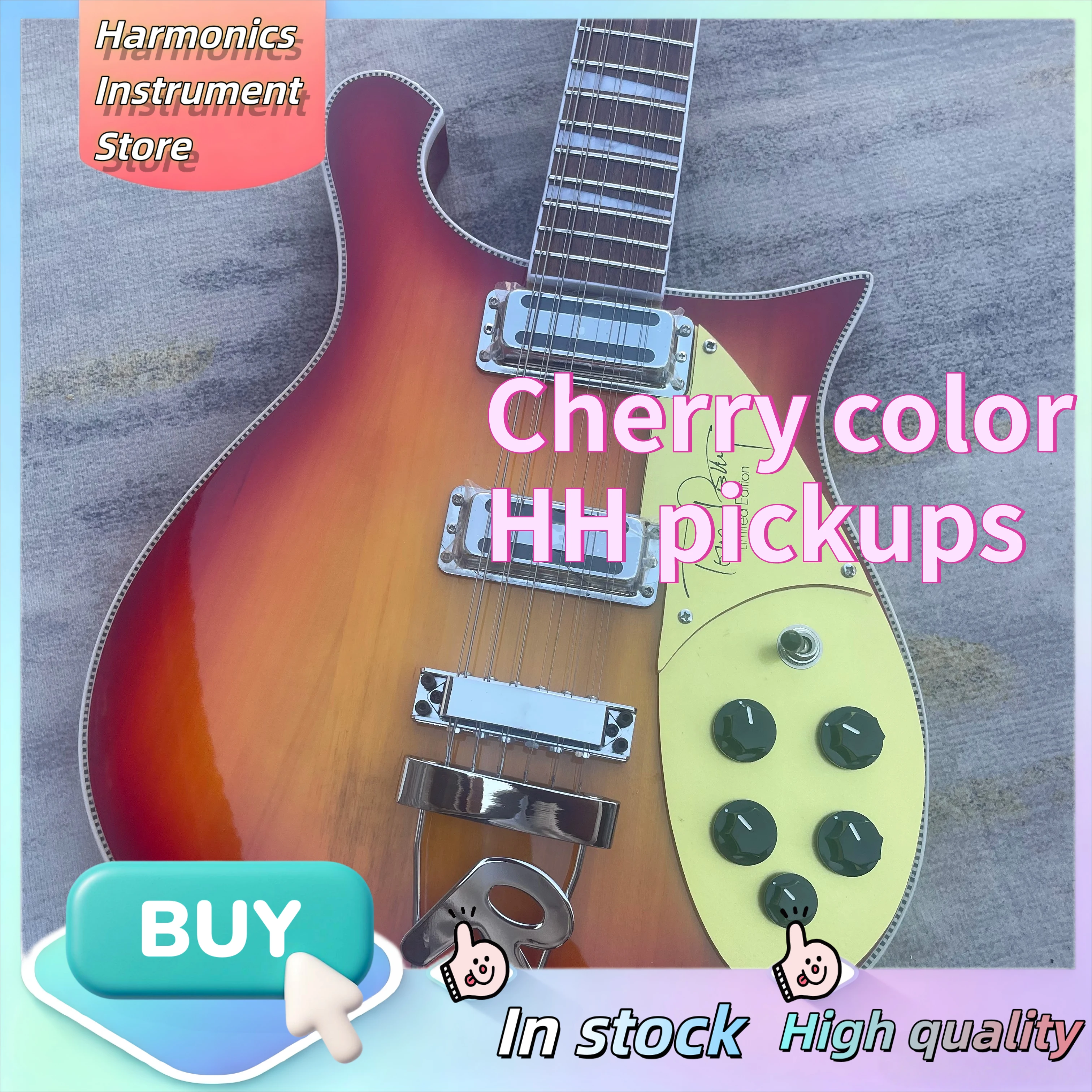 Sunburst Ric 660 Tom Petty Signature 12 String Electric Guitar Toaster Pickups Vintage FireGlo British Rock Guitar