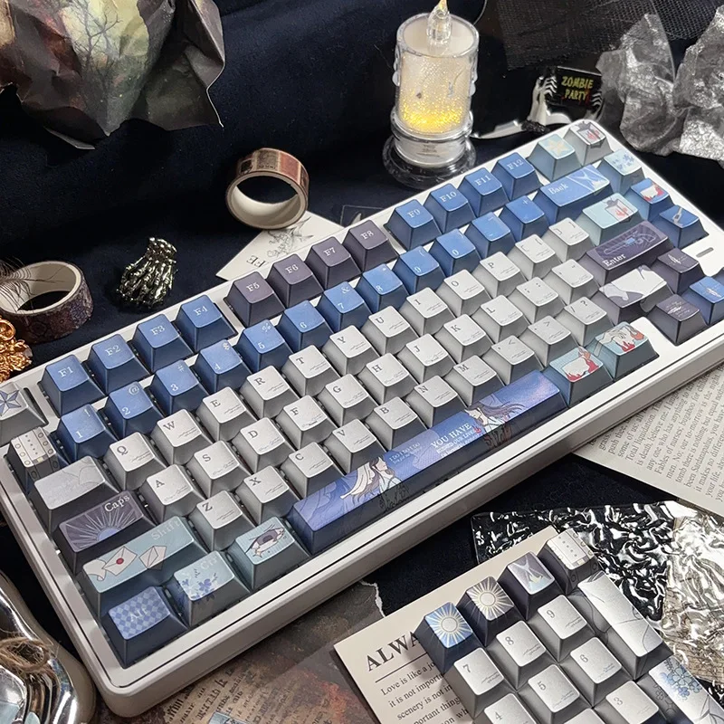 Metallic paint Sublimation Original height PBT keycaps Adapted mechanical keyboard keycaps Cross shaft core
