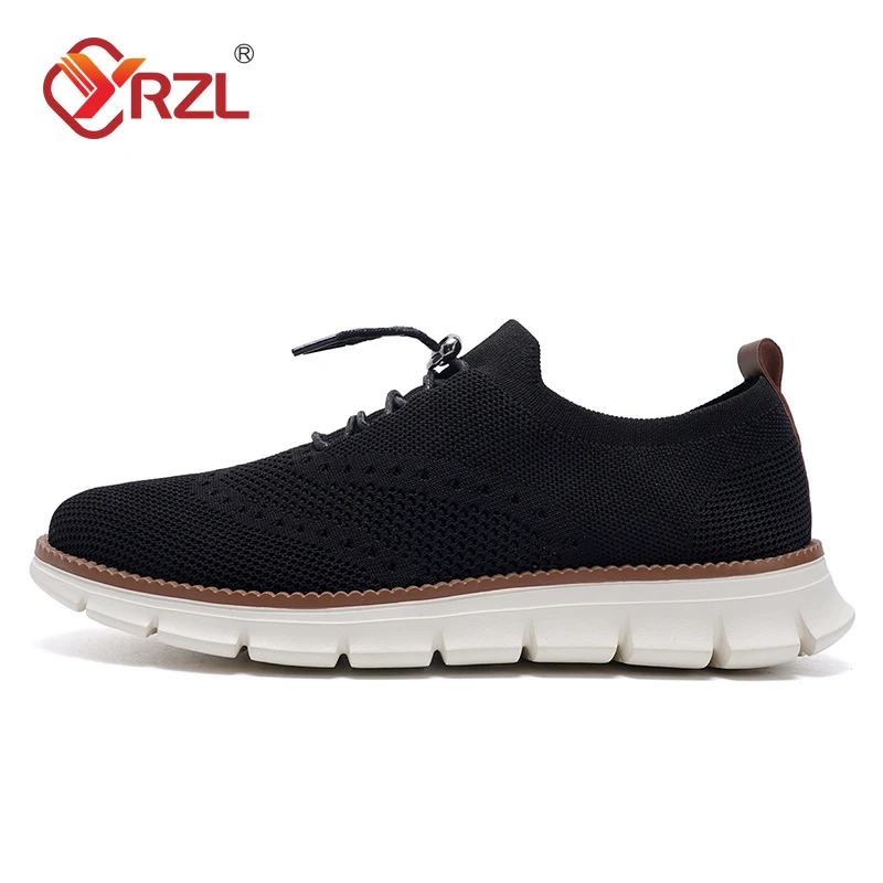 YRZL Mesh Loafers Mens Casual Sneakers Lightweight Breathable Lace Up Shoes Comfortable Big Size 39-48 Walking Shoes for Men