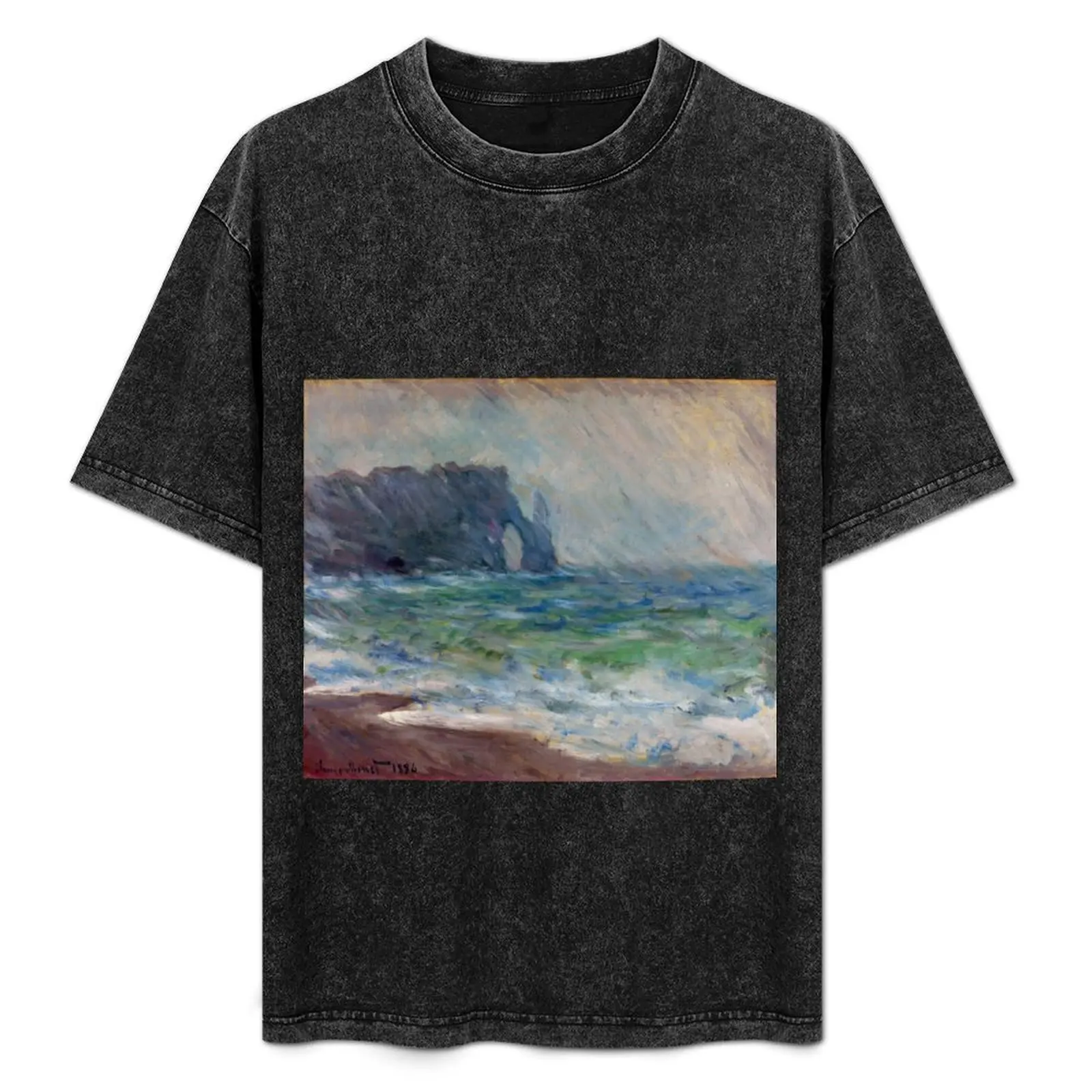 

Claude Monet Rainfall Etretat Normandy France T-Shirt tops oversized t shirts men