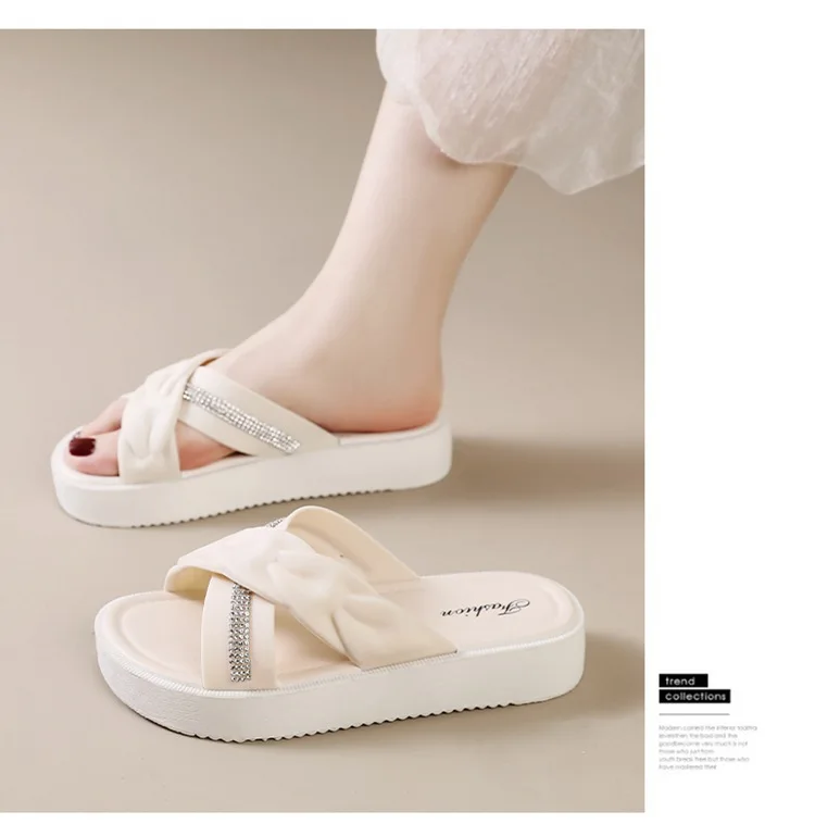 2026 Sommer Neue Mode Damenschuhe Pantoffeln Bequeme Plateau-Schuhe Hohe Absätze Freizeit Blumen Outdoor Strand Pantoffeln für Frauen – Detail 14