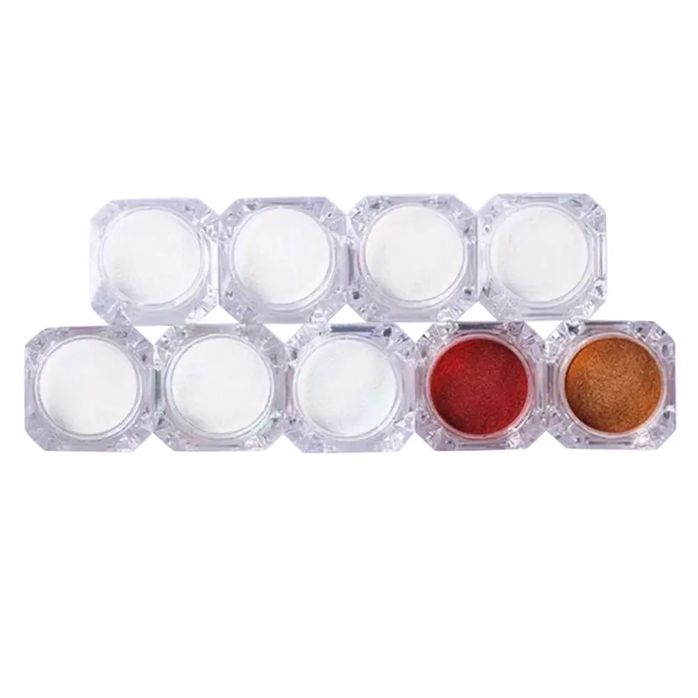 9Pcs Shell Nail Powder Mirror Effect Pearl Glitter Rainbow Nail Art Metallic Pigment Fashion Personalized Manicure