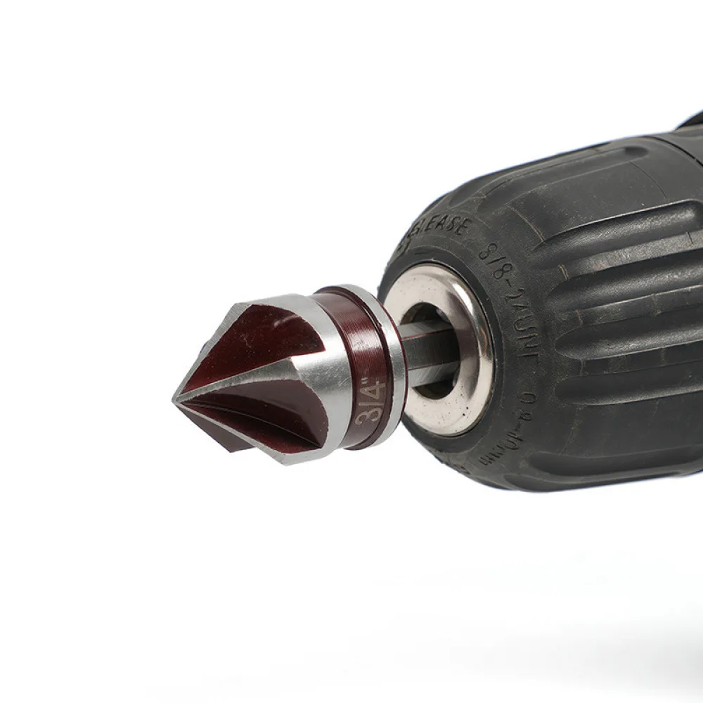 Carpentry Countersink Drill Bit 82 Degree Five Flute Chamfering Tool Hex Shank Woodworking Deburring Hole Cutter Accessory