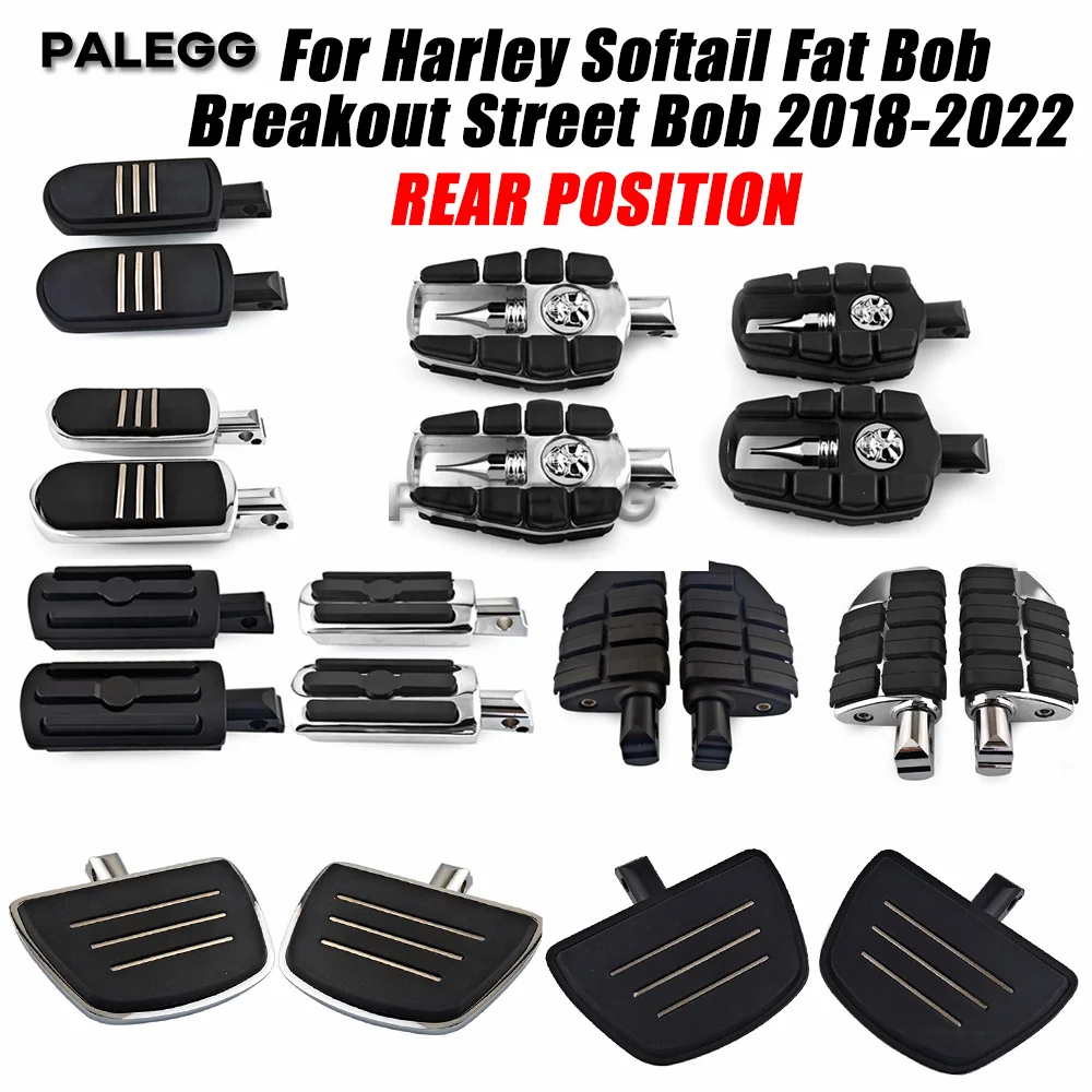 

Motorcycle Footpegs Rear Foot Pegs Passenger pegs For Harley Softail Fat Bob Breakout Street Bob 2018-2022