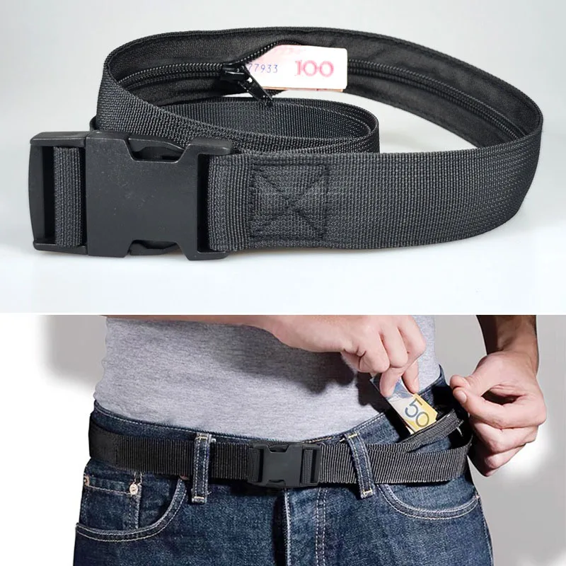 

Tactics Travel Cash Secret Hiding Belt Nylon Outdoor Anti Theft Belt Waist Bag Women Men Lightweight Belt Wallet Waist Pack