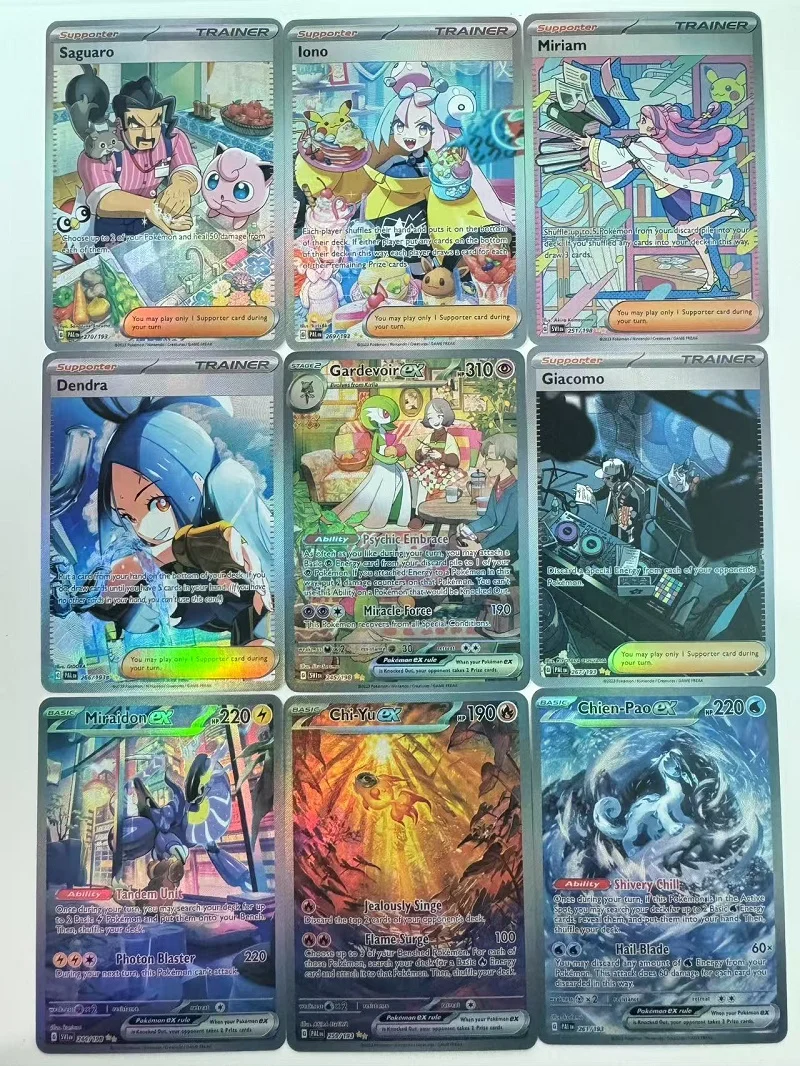 

9pcs Anime Game Accessories English Version PTCG Pet Elf DIY Card Boy Collection Flash Card Toy Birthday Gift Series