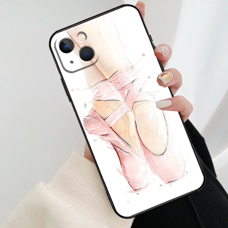 Ballerina Ballet Dance Girl Phone Case For iPhone 11 12 14 Pro Max 13 Mini X XR XS Max 7 8 Plus SE 2020 Soft Back Cover