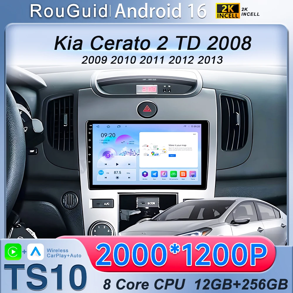 

For KIA Cerato Forte 2008 2009 2010 2012 2013 Car Radio Android 16 Multimedia Video Player Carplay 9 Screen Autoradio GPS