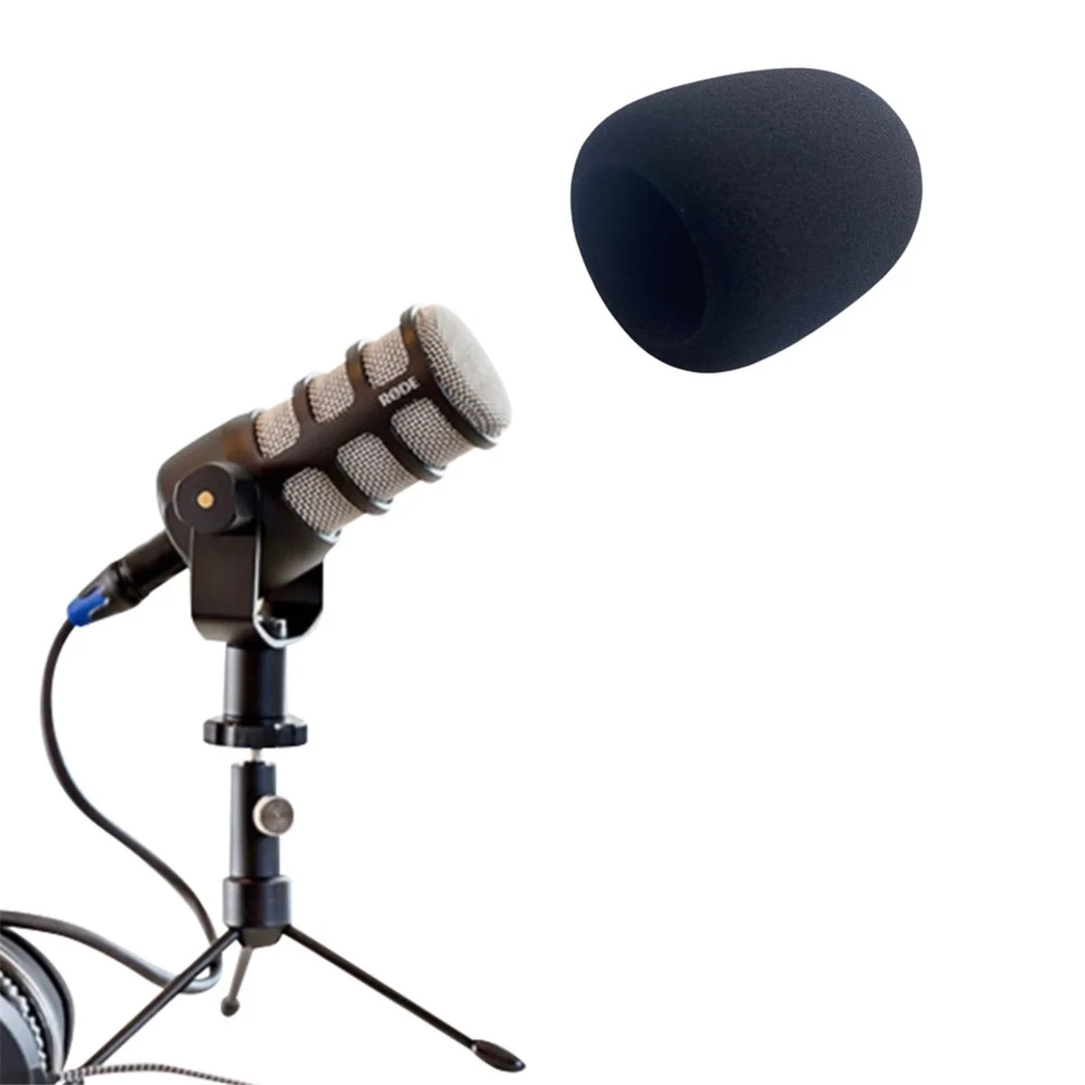 B49CFor RODE PodMic Anti-Pop Filter Pod Mic Windscreen Noise Reducer Windproof Shield Microphone Cover Sponge Windshield