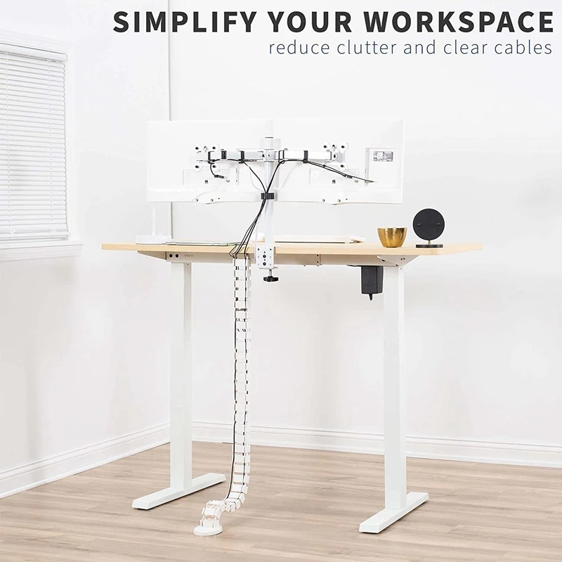 Cable Management Kit, Height-Adjustable Desk, Four-Entry Square Wire Storage Box