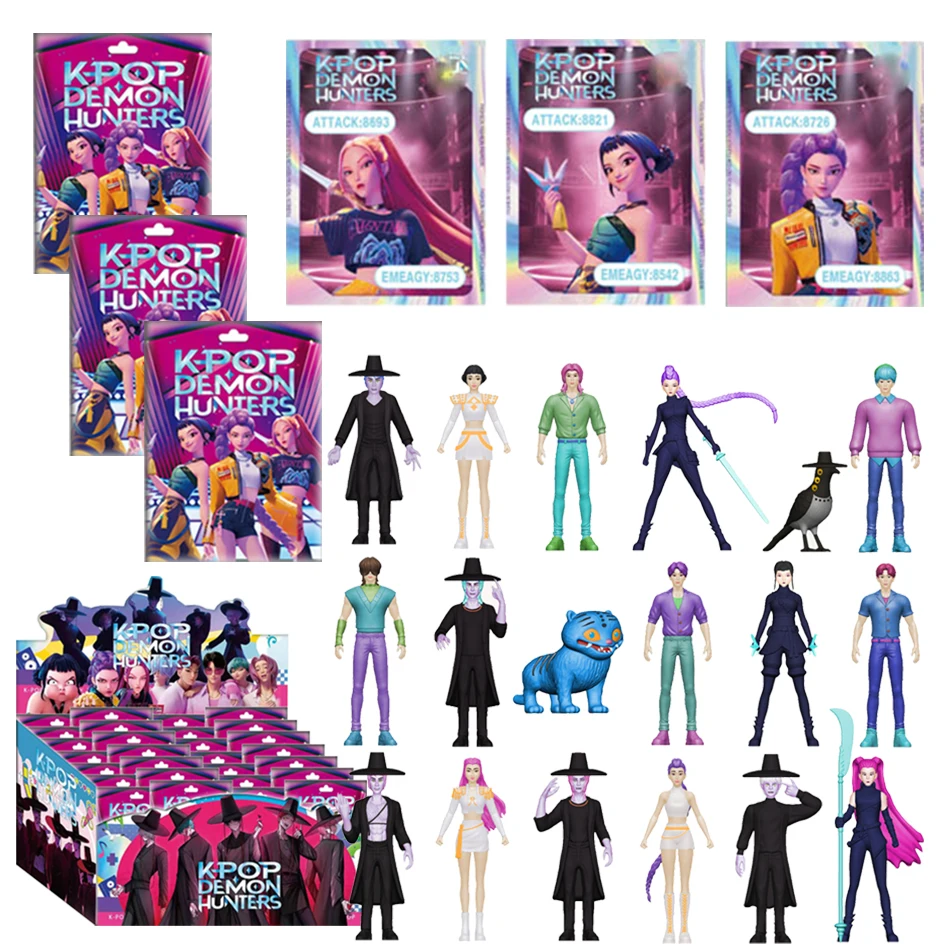 24개 세트 Kpop 데빌 헌터 블라인드 박스 액션 피규어 더피스 타이거 루미 미라 조이 수시 인형 팬 선물 생일 및 크리스마스 선물