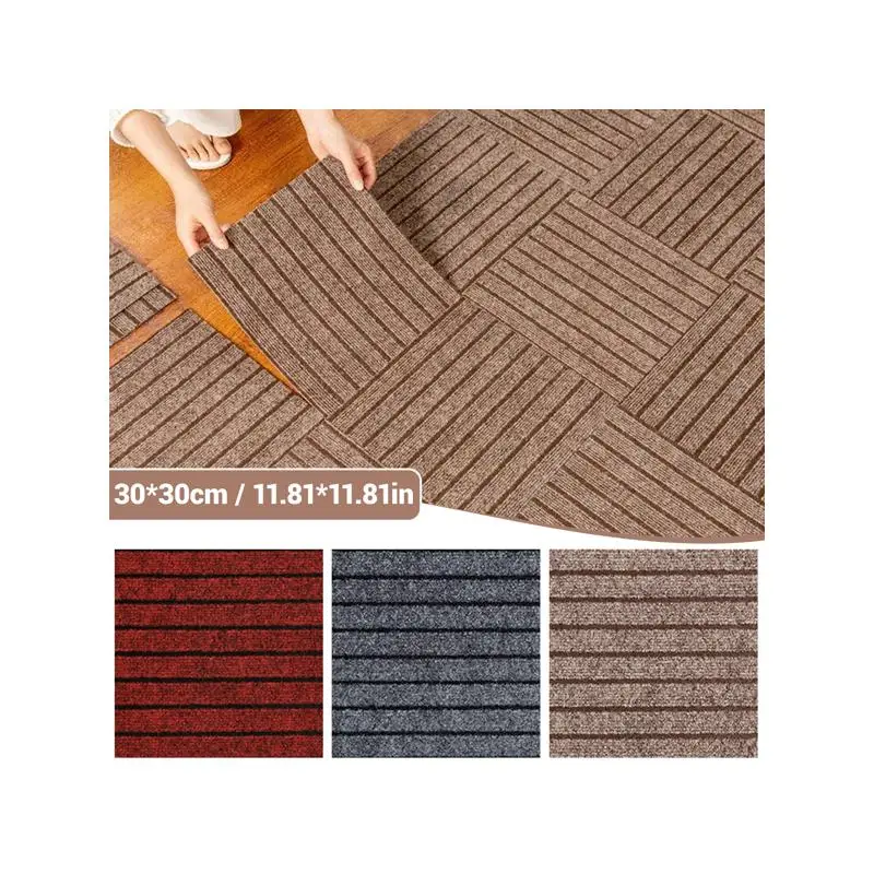 Многоразовая мягкая ковровая плитка размером 12 x 12 дюймов для пола в спальне и гостиной