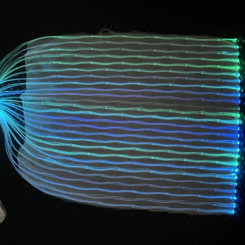 Colorful LED Fiber Optic Luminous Fabric Light Emitting Textile Cloth for Stage Clothing Custom