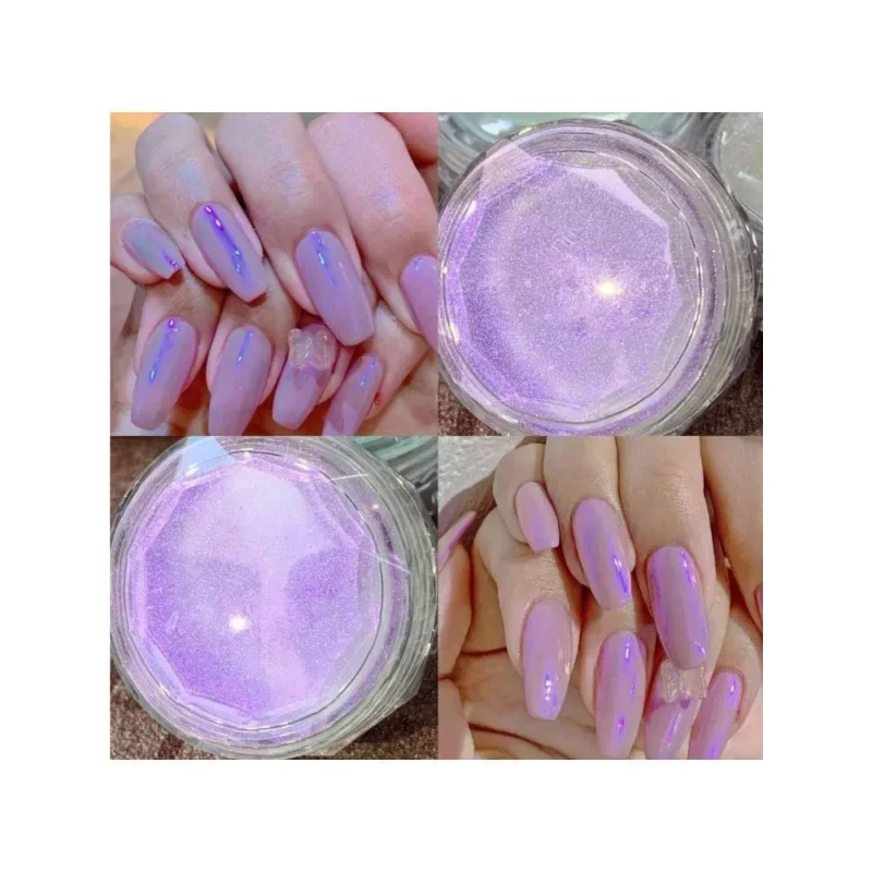 1 Box Weihnachten Nail Art Perlenpulver holographische Regenbogen Metall Spiegeleffekt Dekoration Pulver Nail Art Geschenk für Mädchen