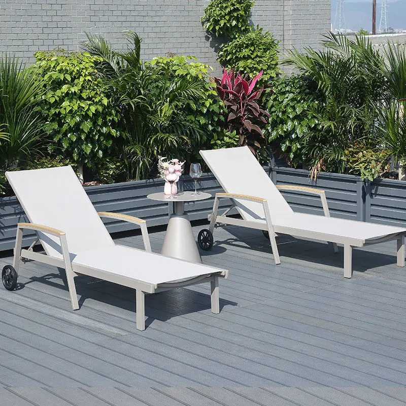 Outdoor  lounger swimming pool waterproof sunscreen courtyard open-air leisure outdoor hotel foldable adjus beach
