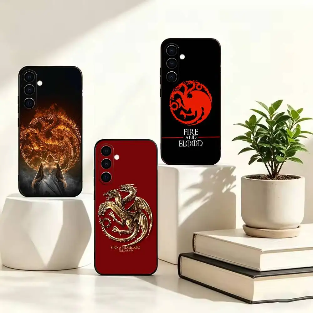 S-Stark FIRE AND BLOOD Phone Case For Samsung A73 20,21s,22,31,32,52,53,72 Soft Black Shockproof Cover