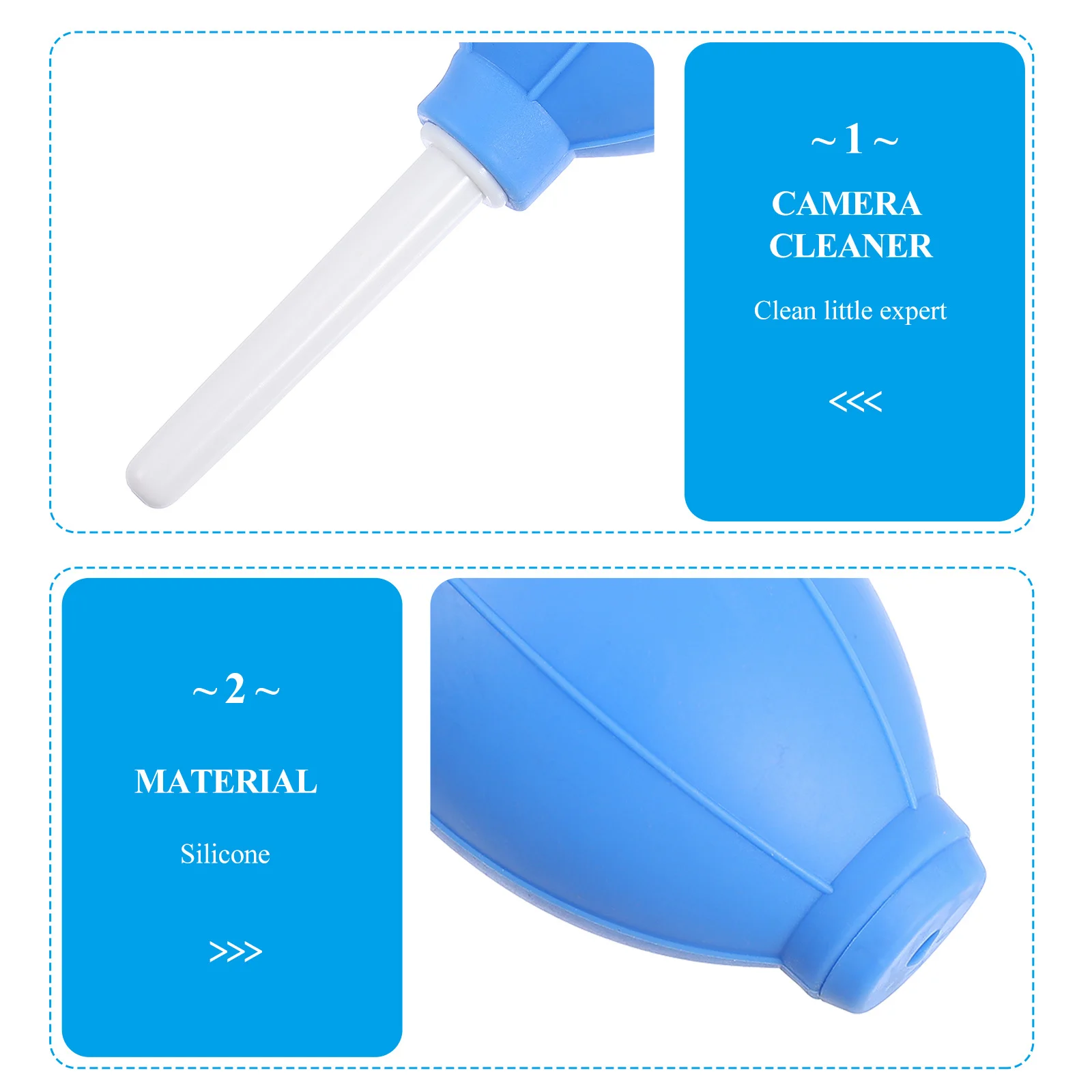 

2pcs Blue Silicone Air Blower Ball Dust Cleaner Oval Pump For Camera Lens Phone Keyboard Lcd Screen Dust Remover Tool Portable