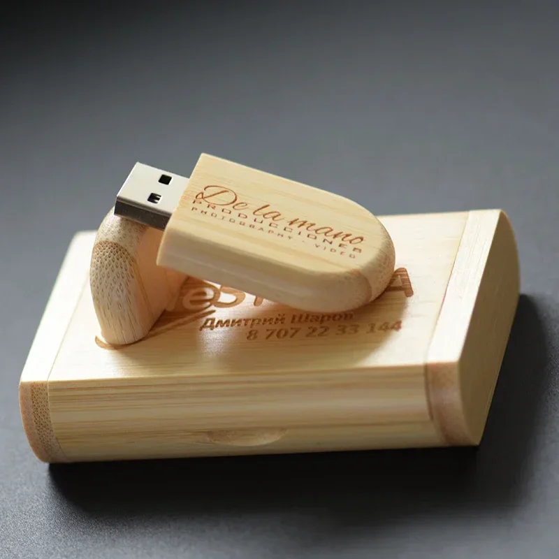 JASTER USB 3.0 Personalizza LOGO in legno + scatola Pendrive personale 128 GB 64 GB 32 GB 16 GB Chiavetta USB Memory Stick Regalo di nozze