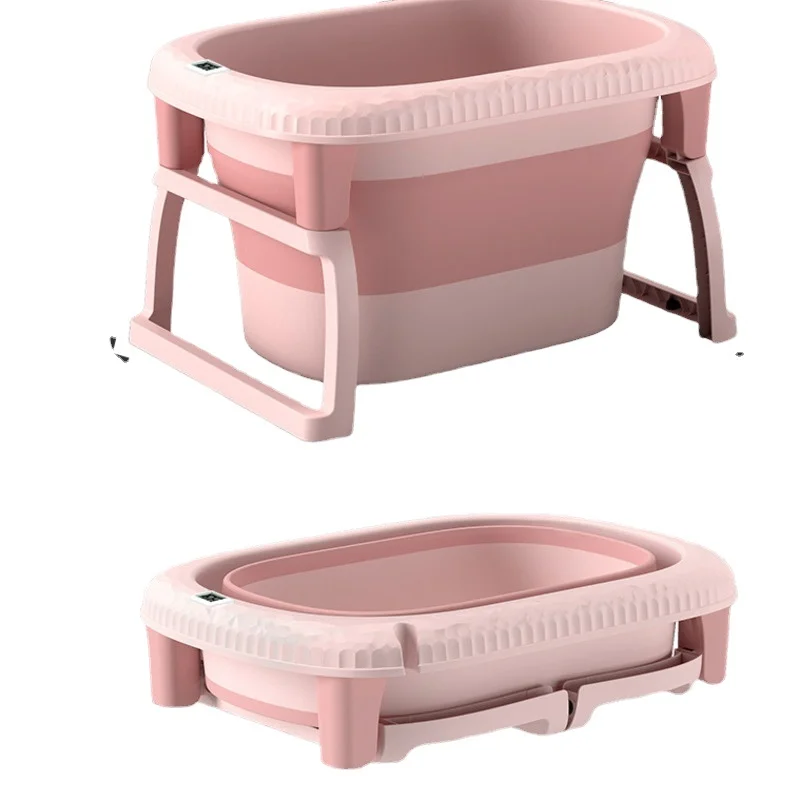 Large Baby Bathtub With Real-time Temperature Sensing Folding Basin High Insulation-Stable And Durable Bathroom Solution