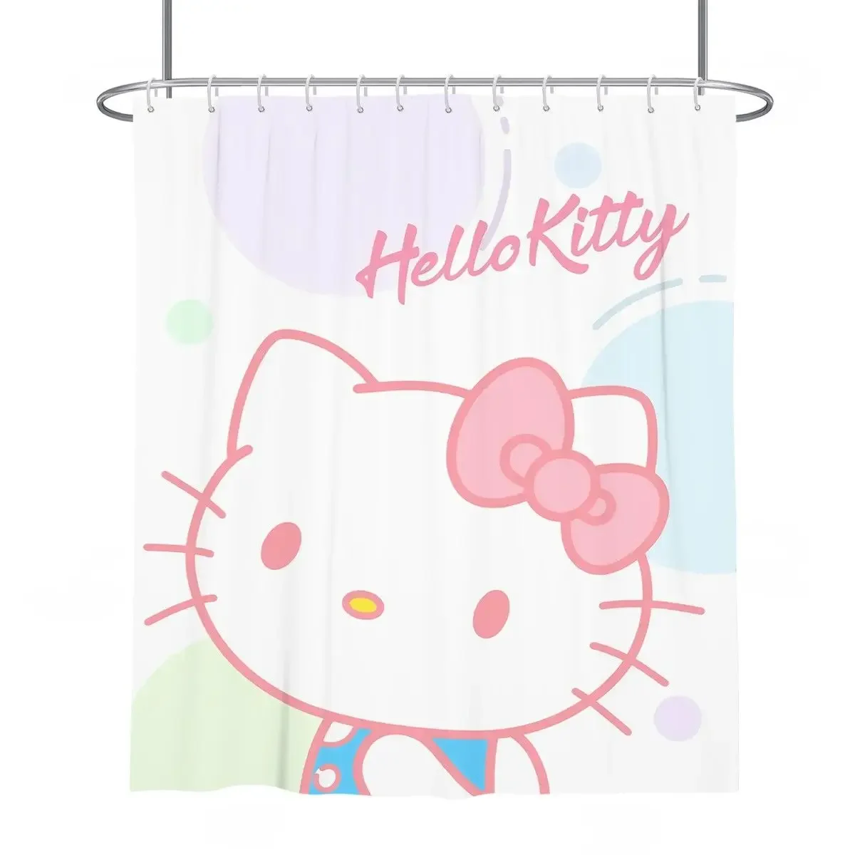 

Cartoon Hellokitty Shower Curtains Kawaii Sanrios Cinnamonroll Waterproof Polyester Bathroom Curtain with Hooks Gift