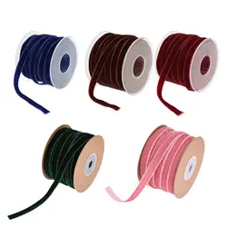 Velvet Ribbon Decorative Ribbon with Spool 1cm Wide 20Yards DIY Florist Ribbon for Gift Wrapping Art Crafts Invitation Sewing