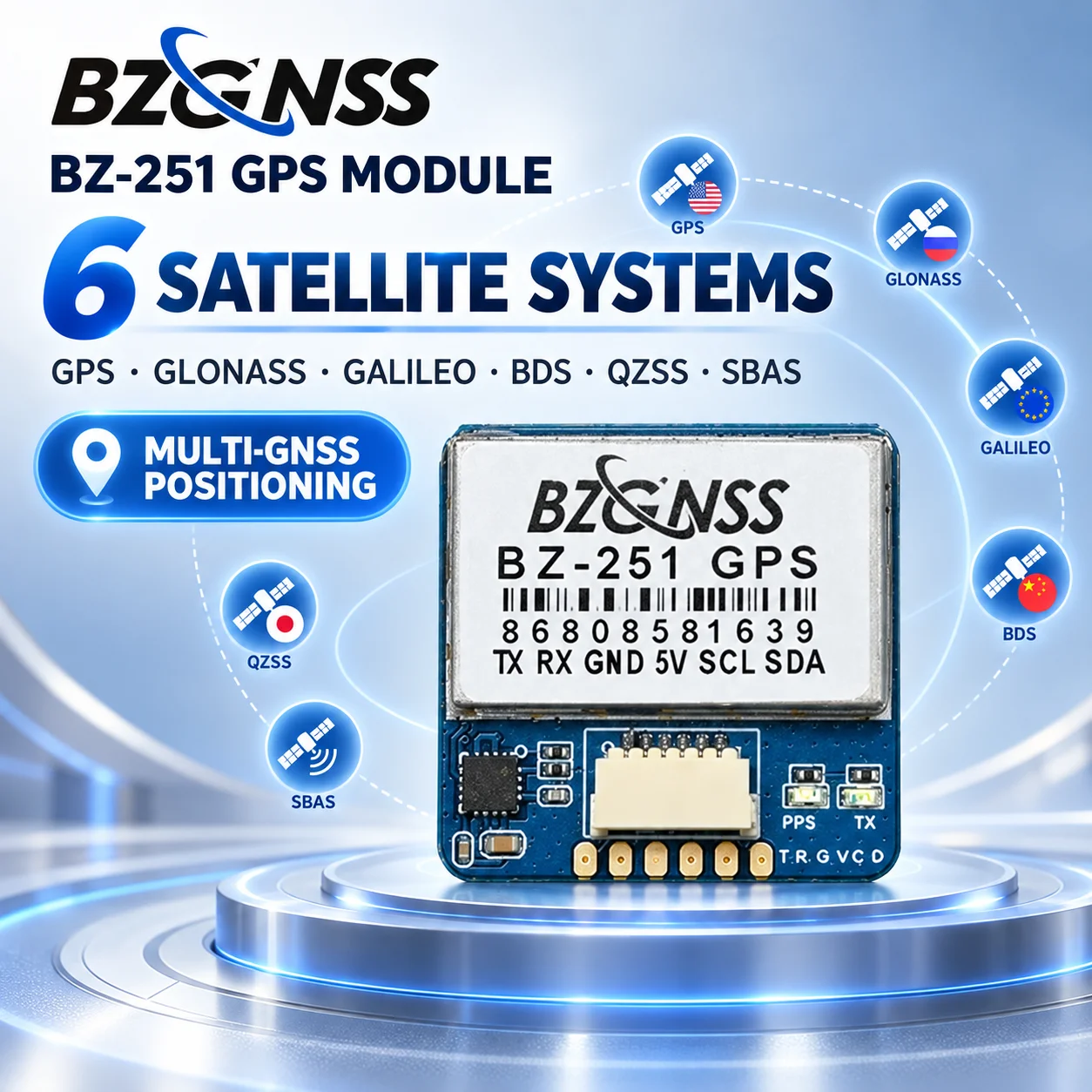 BZGNSS BZ-251 M10 GPS Module with QMC5883 Compass 10Hz NMEA UBX for FPV Drone F405 F722 Fixed Wing Long Range Navigation for UAV