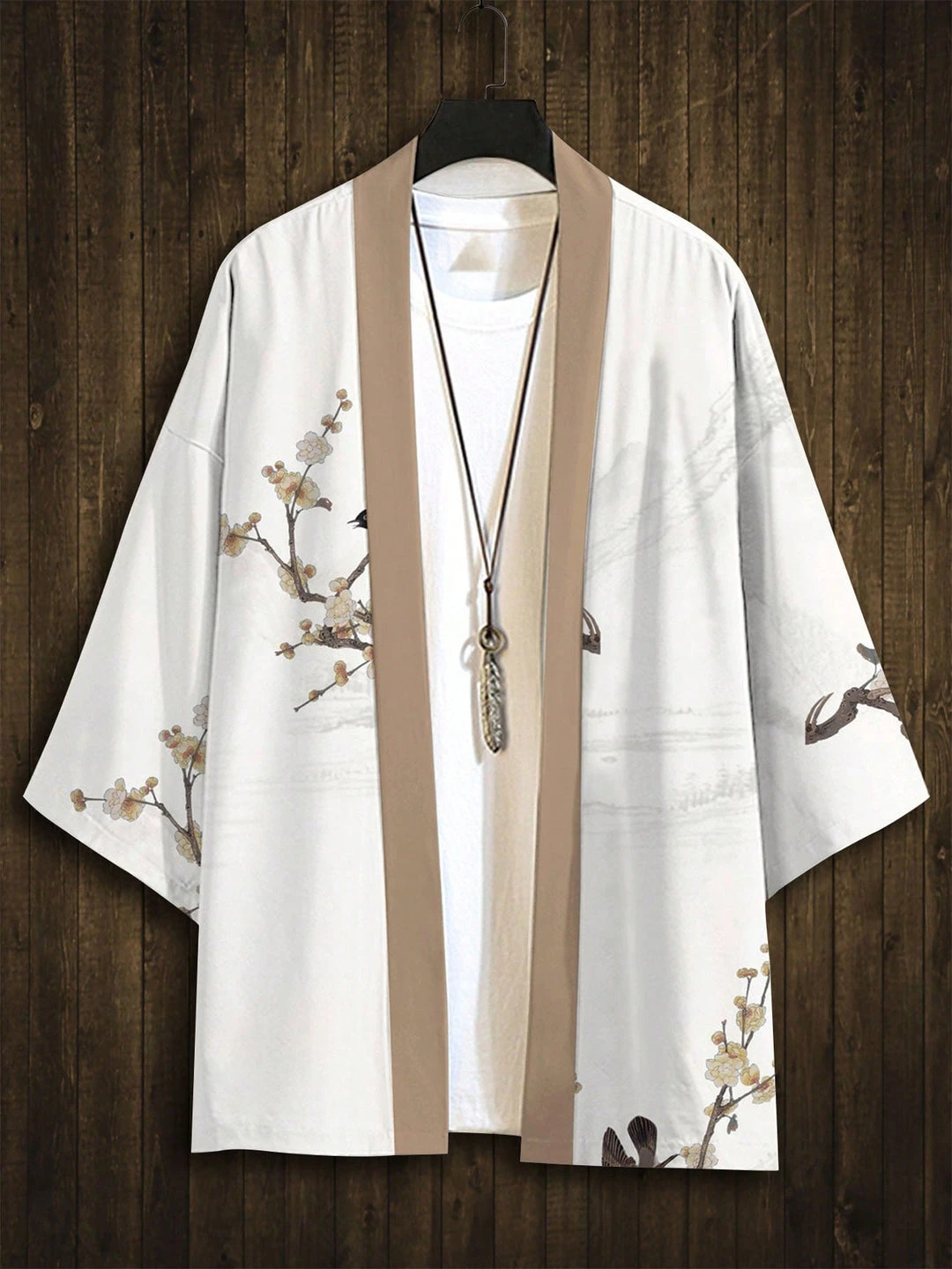 KIMONO Men's Summer Short-sleeved Printed Shirt Shirt Fashion National Trend Harajuku Retro Cardigan and Clothing