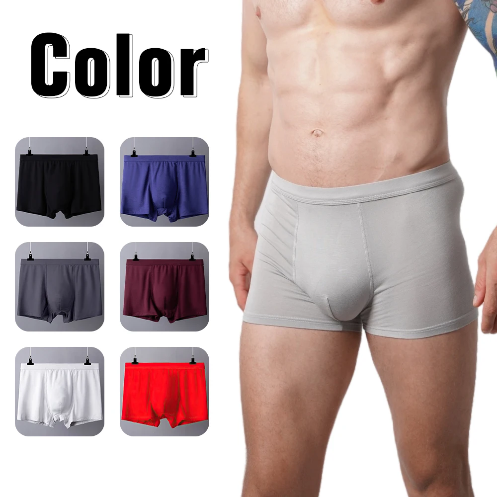 6PCS Male Panties Modal Men\'s Underwear Boxers Breathable Sexy Men Boxer Solid Underpants Shorts 2XL-9XL Size Comfortable Boxers