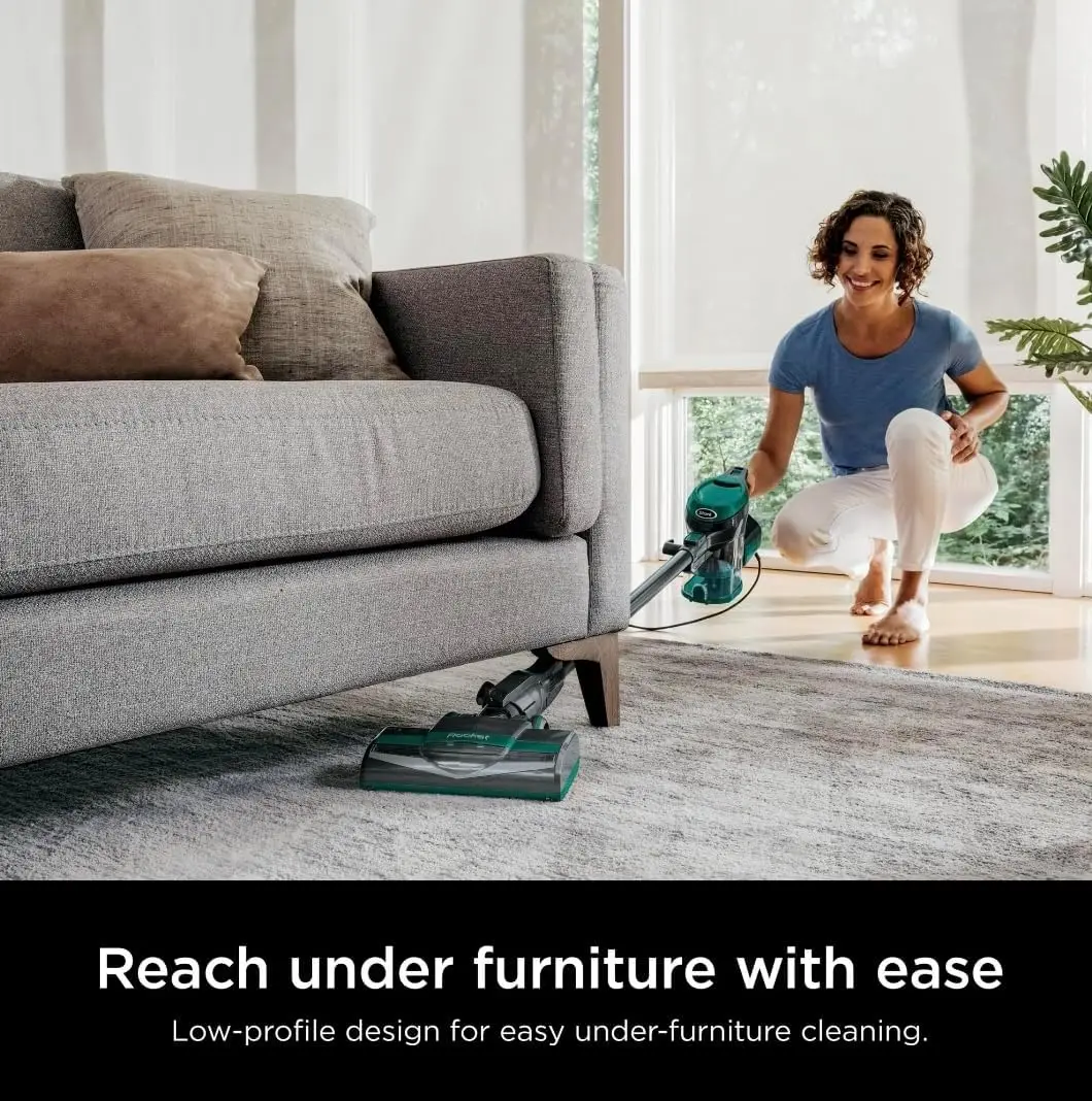 Aspiradora de varilla con cable, ultraligera, dirección giratoria, potente limpieza profunda, versatilidad del piso a techo, convierte a