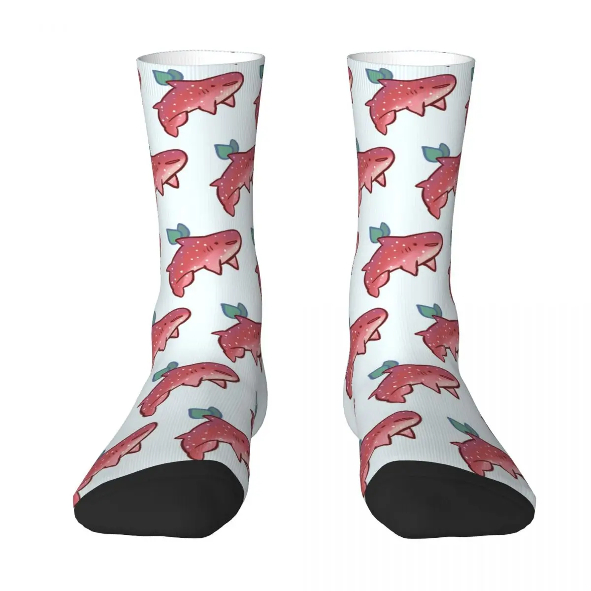 Strawberry Shark Socks Harajuku Sweat Absorbing Stockings All Season Long Socks Accessories for Man's Woman's Birthday Present