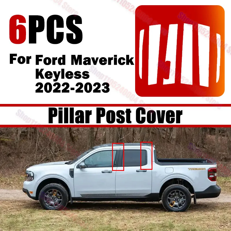 Car BC Center Pillar Posts Moulding Cover Sticker For Ford Maverick Keyless 2022-2023 6Pcs Door Window Trim Accessories