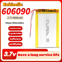 606090 3.7v 4000mAh Rechargeable Lipo Battery For GPS MP4 Camera Power Bank Tablet Electric Toys Lithium Polymer Battery 606090