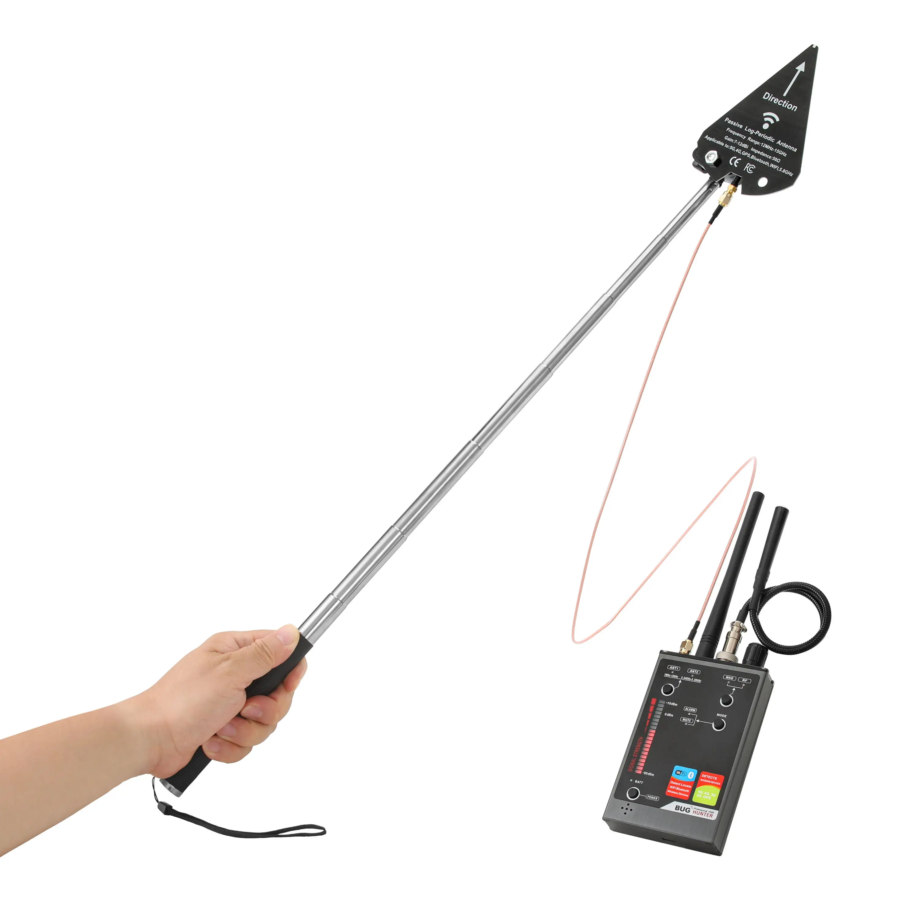VS80 Pro 1mhz to 12ghz Anti-Spy Detector RF Signal Scanner GPS, WiFi, Blue-tooth, 4G 5G,2.4G, and 5.8Ghz Signals Spy Detector