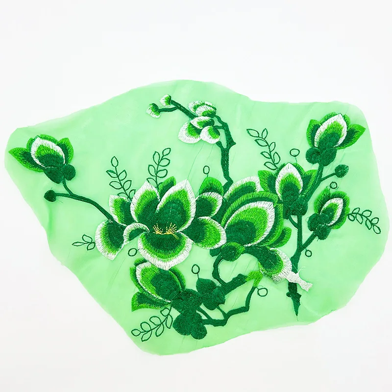 10Pcs Embroidery Peony Flower Patch DIY Floral Applique for Cheongsam Dress Bag Clothes Sewing Badges Sewing Accessories