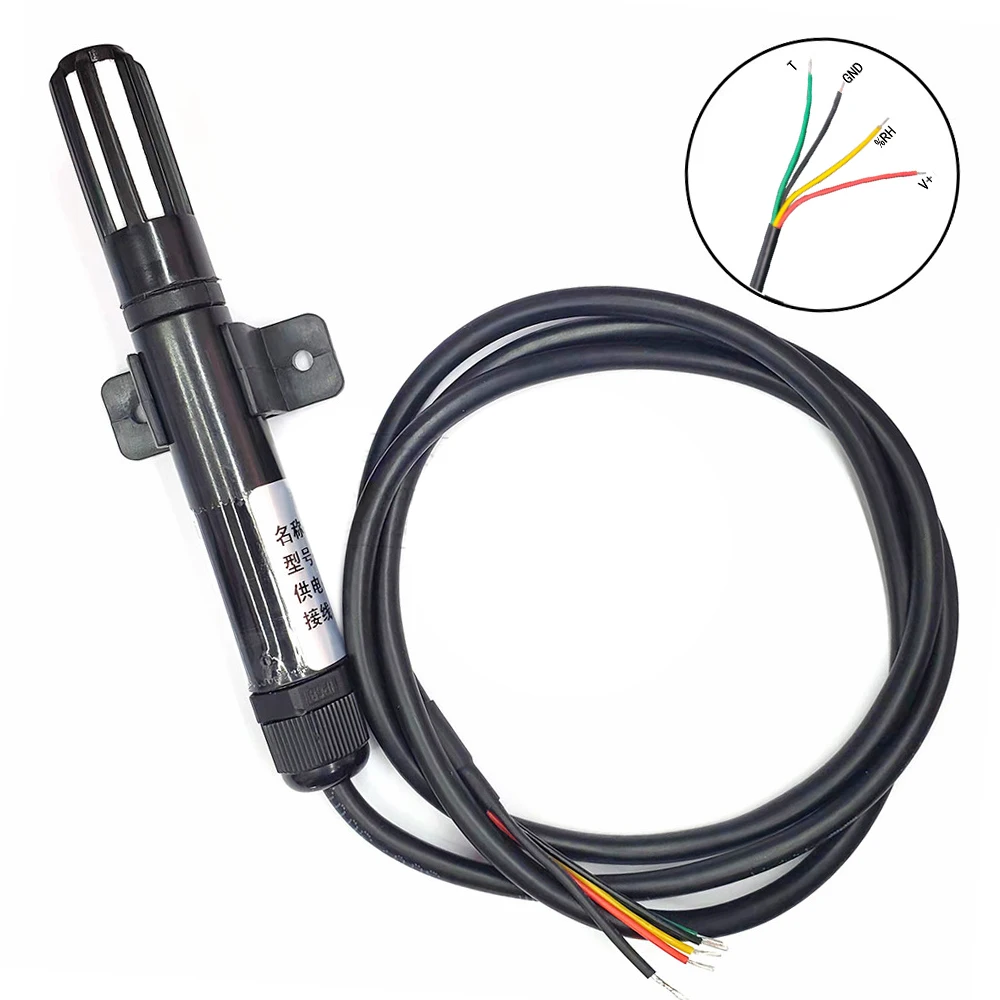 SHT30 31 35 Temperature Humidity Sensor Probe Module -20°C to 80°C OEM Cable 1M 2M 3M 5M Output 0-10V Pipeline Type Transmitter
