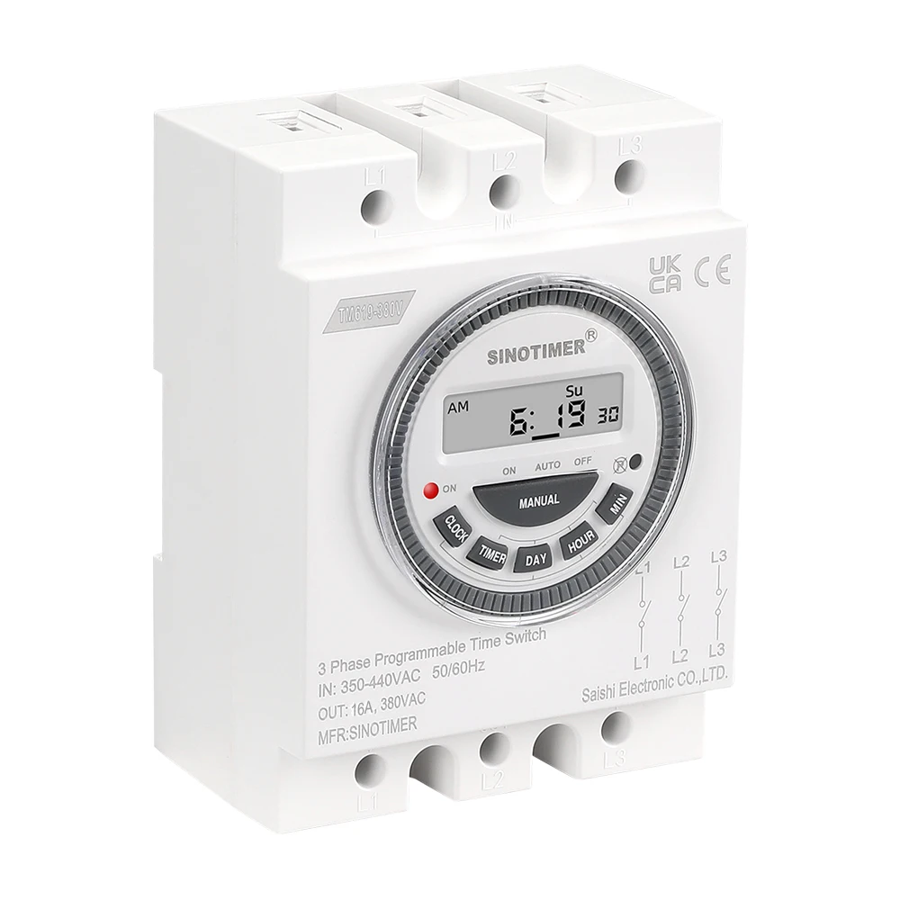 Brand New Easy Wiring 3 Phases 380V 415V 7 Days Programmable Timer Switch Time Relay with Dustproof Cover