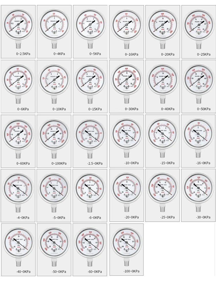 Manometro regolabile mmH2O Kpa-40 ~ 0kpa 0-2.5Kpa. .. 0-10kpa 0-15kpa 0-20kpa 0-60kpa micro misuratore di pressione calibrabile