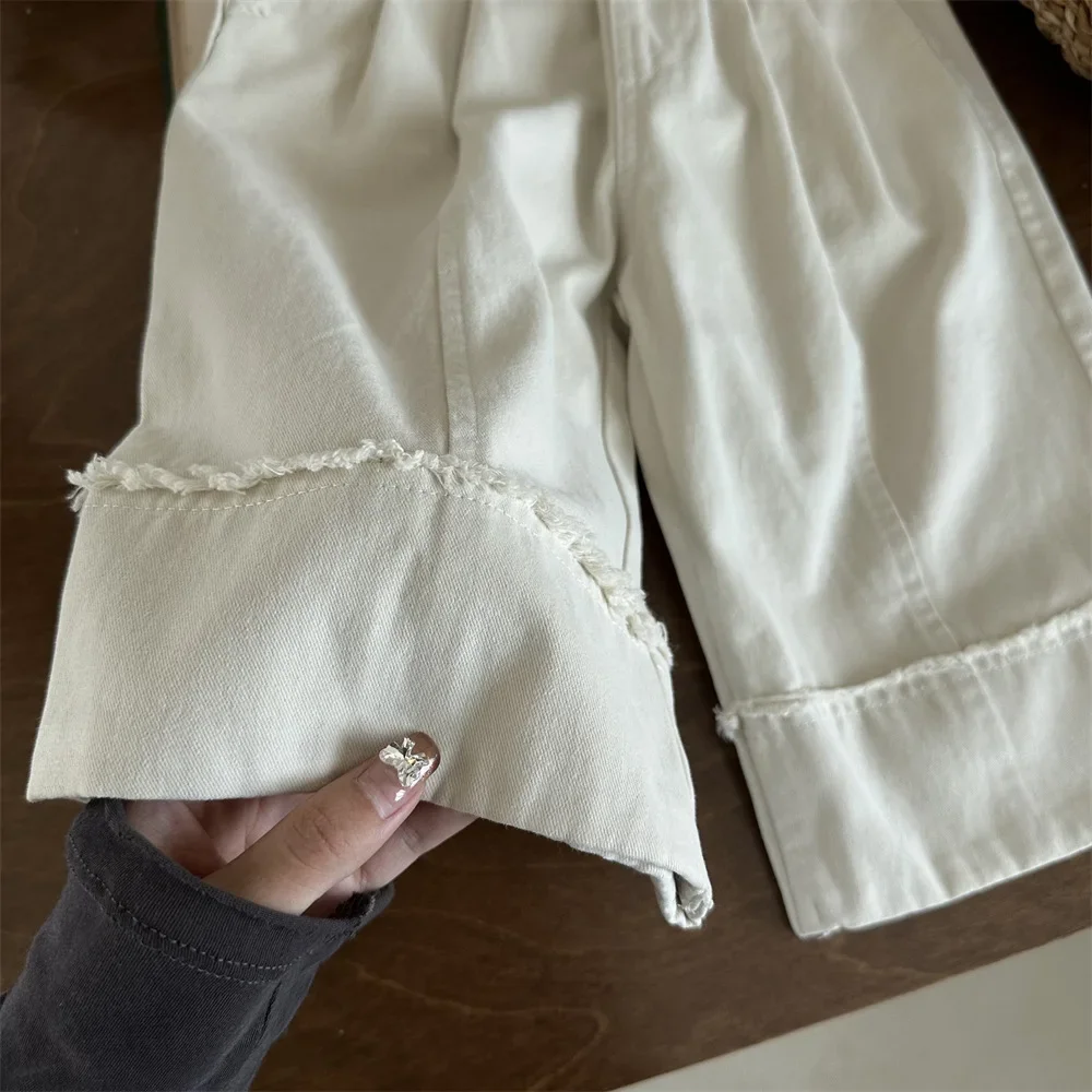 Children's Pants 2024 Spring/Autumn Korean Version New Small and Medium-sized Children's Pants with Cotton Fabric Cuffs