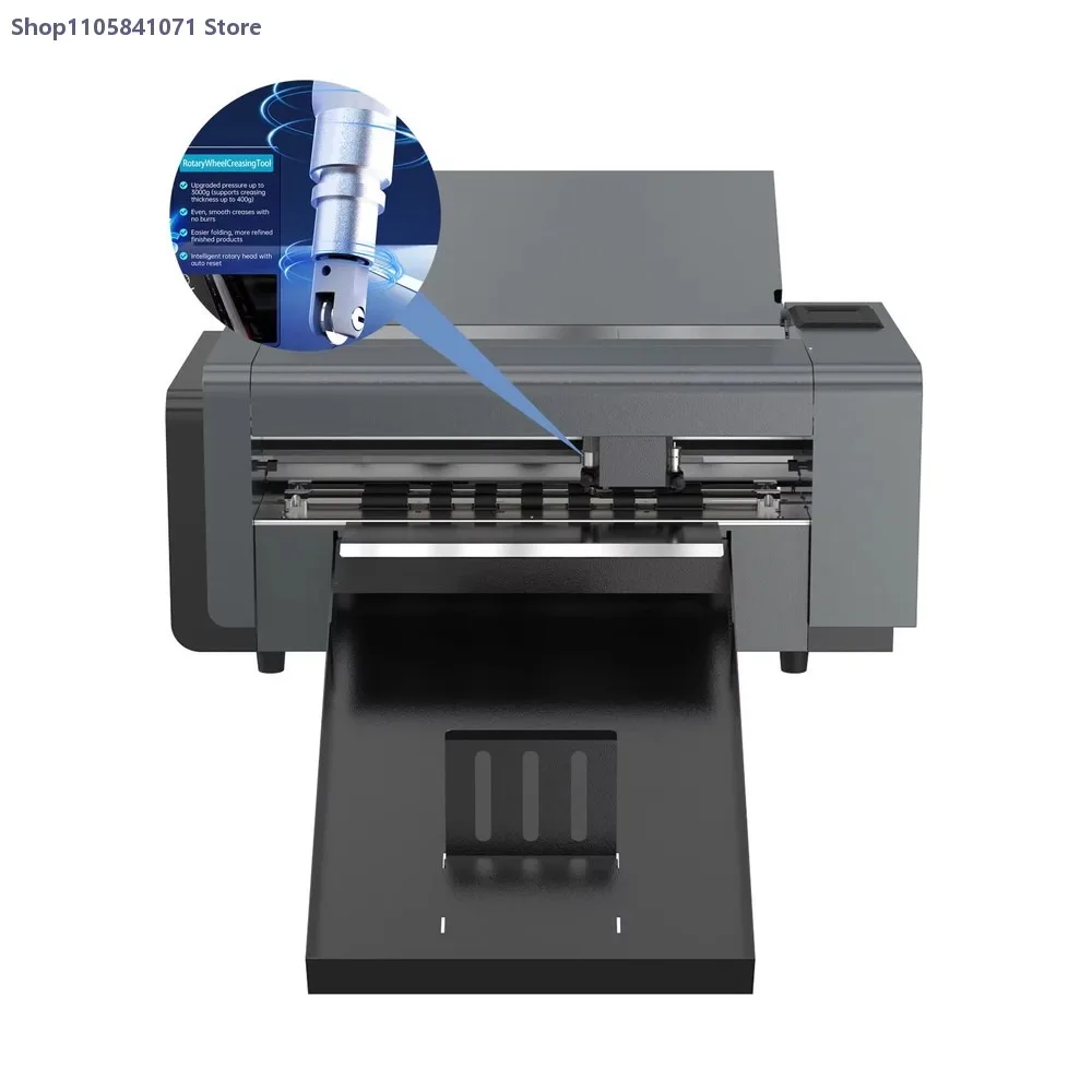 Automatic Digital Die Cutting Machine with Rotary Creasing Wheel Semi-Cut for Custom Gift Boxes and Adhesive Stickers