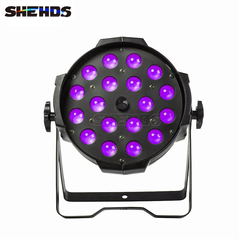 

SHEHDS LED Zoom Par 18x18 Вт RGBWA + УФ-освещение из алюминия DMX 512, сценический светильник, DJ, диско-бар, КТВ, концертный театр