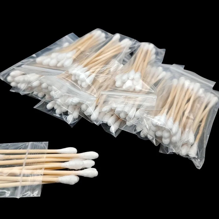 500 pezzi 50 confezioni da 10 tamponi di cotone da viaggio Tamponi di cotone confezionati singolarmente per orecchie Tamponi per orecchie a doppia punta Orecchio a punta rotonda