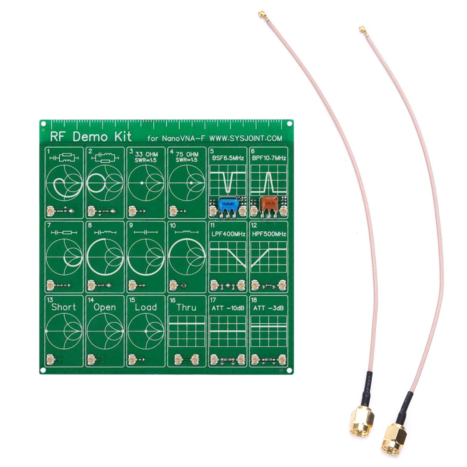 10*10cm RF Radio Frequency Test PCB Main Board Filter Attenuator For Nano VNA-F Vector Network Anaylzer