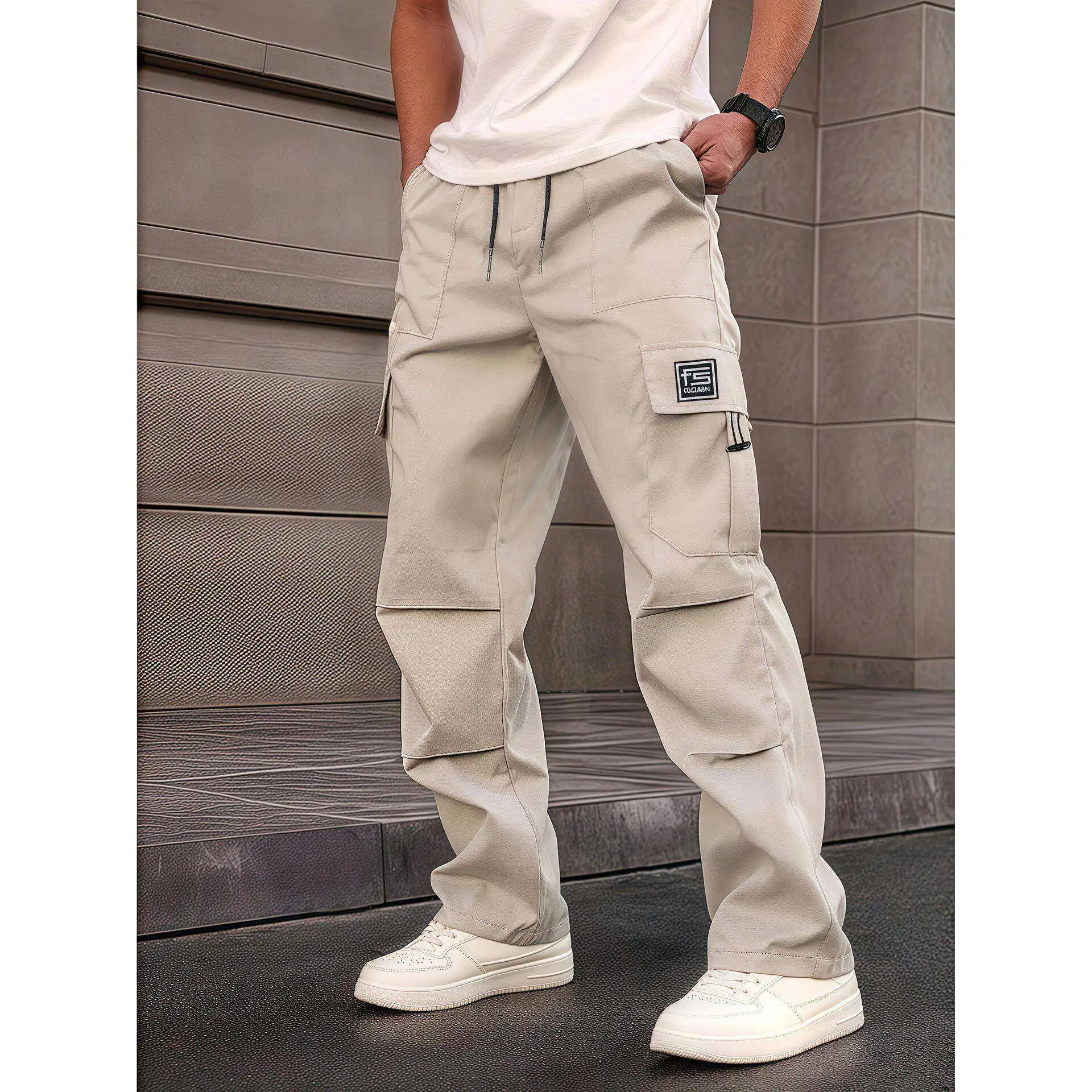 European Size Beach Shorts Five-Quarter Straight Leg Casual Pants Unisex Rabbit Fur 100% Spring Summer Fashion Korean Style