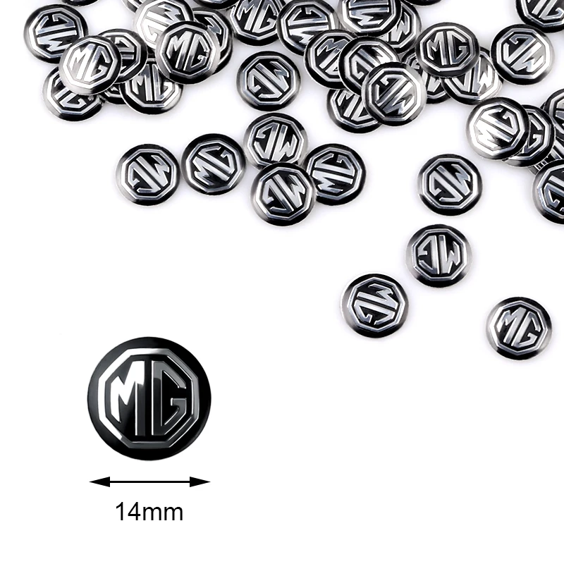 10/20 piezas, pegatinas con logotipo de llave de Control de coche de 14mm, pegatinas con emblema de llave automática para Morris Garages MG HECTOR Pilot EHS EZS MARVEL ONE EV 3SW