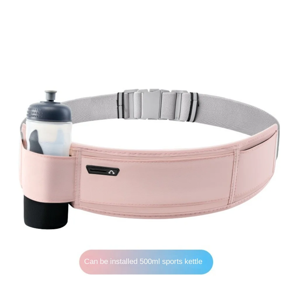 Riñonera deportiva impermeable, cierre Invisible con soporte para teléfono, portabotellas, cinturón para correr, multifunción, ligero